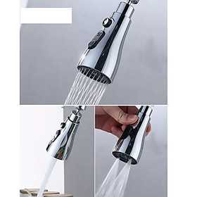 Mua Đầu vòi rửa bát   nhựa mạ crome  loa vòi rửa bát dây rút 4 chế độ nước  dùng được nóng lạnh