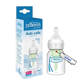 Bình sữa Dr.Brown's cổ thường sơ sinh 60ml Options Plus