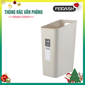 Thùng Rác Thiết Kế Mở Không Nắp FEIDASH - Phong Cách Tối Giản Bắc Âu - Màu Be - G3060 (10L)