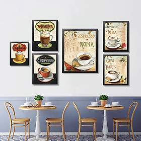 Mua (ẢNH THẬT) Tranh treo tường trang trí decor quán cà phê tranh có khung kèm đinh