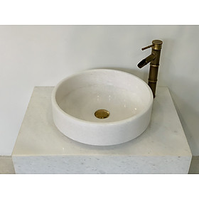 Mua CHẬU LAVABO ĐÁ TỰ NHIÊN MÀU TRẮNG HẠT MUỐI TVM33A
