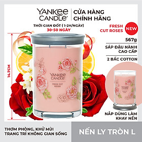 Nến ly tròn sáp đậu nành Yankee Candle size L (567g) - Fresh Cut Roses