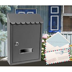 Hộp thư kim loại Treny cao cấp – hộp đựng thư hàng ngày – hộp thư trang trí trước nhà – màu đen - có chìa khóa - chính hãng