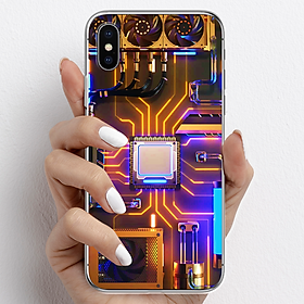 Ốp lưng cho iPhone X, iPhone XR nhựa TPU mẫu Chip CPU máy tính