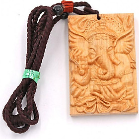 Vòng cổ mặt gỗ hoàng đàn khắc thần Ganesha MG97