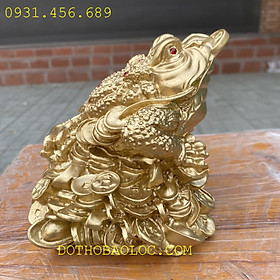 Mua Thiềm thừ phong thủy bằng bột đá màu vàng Cao 13.5cm