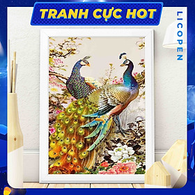 Mua Tranh Tô Màu Theo Số - Tranh Hoàng Kim Khổng Tước - MS190