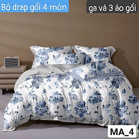 Bộ drap gối Tencel vải Hàn Quốc , đỉnh cao mát , mềm mại { drap và 3 áo gối