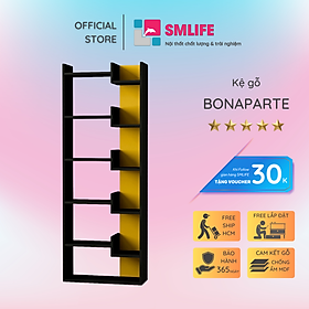 Kệ sách gỗ hiện đại SMLIFE Bonaparte  | Gỗ MDF dày 17mm chống ẩm | D60xR23xC160cm - Màu