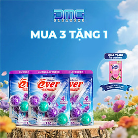 Combo 3 Viên Treo Bồn Cầu Evershine Hương Lavender Tự Động Làm Sạch TẶNG 1 Túi Nước Rửa Chén Chanh Dây 200ml