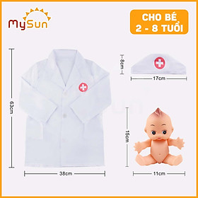 Bộ đồ chơi bác sĩ sỹ cho bé gái trai khám bệnh răng nha khoa cao cấp - Áo bác sĩ y tá hướng nghiệp MySun