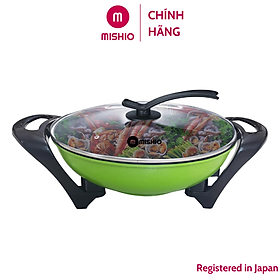 Nồi Lâu Điện Mishio MK219 1200W, dung tích 5L - Màu xanh cốm - Hàng chính hãng