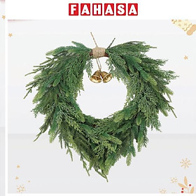 Vòng Hoa Lá PE Gắn Chuông - Trang Trí Noel 55 cm - Chaang Chiia LP-W-HR