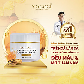 Kem dưỡng trắng Yococi sáng da mờ thâm sạm, nám ngừa lão hoá White Perfect Face Cream Day Night 20g