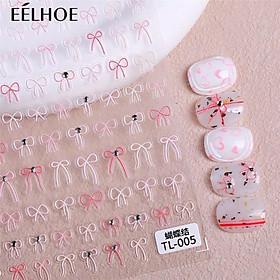 Tổng Hợp Sticker 5D Hot Hit Làm Nail Siêu Xinh Hình Dán Móng Tay Nơ Ren Hàn Quốc Bướm Nổi Hoa Nhiều Màu Labubu Nữ Women