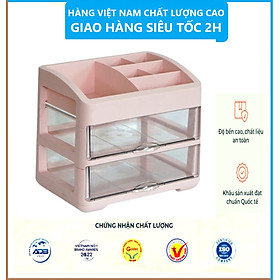 Tủ Đựng Mỹ Phẩm Cao Cấp HOKORI 2 Tầng, Kệ Đựng Mỹ Phẩm, Đồ Trang Điểm Nhiều Ngăn - Hàng Việt Nam