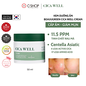 Kem dưỡng ẩm làm dịu da Beauugreen Cica Well Cream 50ml