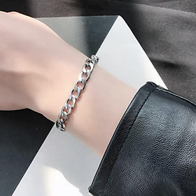 Lắc tay nam nữ cao cấp đẹp sang trọng titan kiểu lặc đơn trangsucpt kích cỡ 9mm màu trắng PTLTNA76