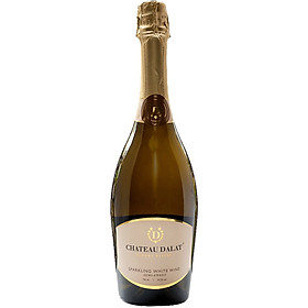 Rượu Vang sủi trắng Đà Lạt Ladofoods Chateau Sparkling White Wine 750ml 10.5% - Không Kèm Hộp