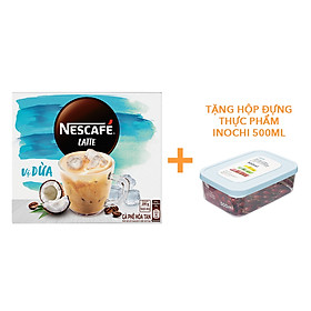 Cà phê hòa tan NESCAFÉ Latte VỊ DỪA (hộp 10 gói x 20g) - [TẶNG HỘP INOCHI 500ml]