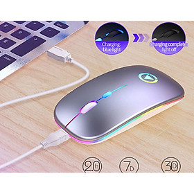 Mua Chuột Không Dây Siêu Mỏng Có Thể Sạc Điện Chơi Game Chuyên Nghiệp Đèn LED 7 Màu A2 - Hàng Chính Hãng