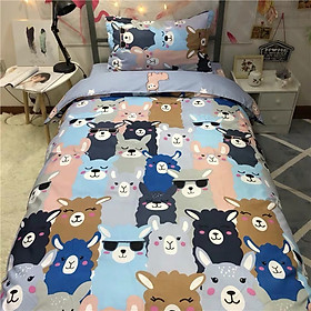 Bộ chăn ga gối cotton PL1 - Lạc Đà Alpaca  - TẶNG 01 MÓC KHÓA HOUSTON