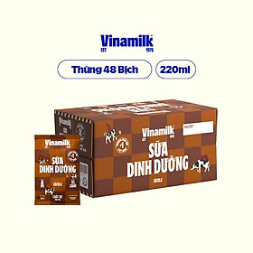 Thùng 48 Bịch sữa dinh dưỡng Vinamilk socola 220ml