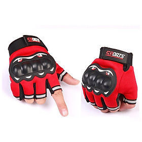 Găng tay phượt sport cụt ngón có gù bảo vệ - Giao màu ngẫu nhiên