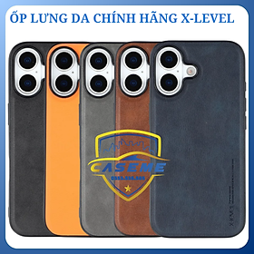 Ốp lưng da dành cho iPhone 17, iPhone Air, iPhone 17 Pro, iPhone 17 Pro Max hiệu X-Level – Mỏng 1.5mm, chống sốc, chống vân tay - Hàng Chính Hãng - iPhone 17 - Đen