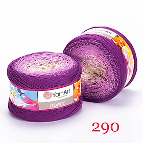 Len cotton cầu vồng Flowers - Nhập khẩu từ chính hãng Yarnart - 250gram dài 1000m (Bảng màu từ 301-320)