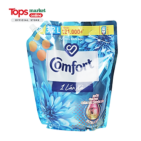 Nước Xả Vải Comfort Giữ Màu 1 Lần Xả Ban Mai Túi 3.2L