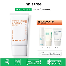 Kem chống nắng lâu trôi innisfree Intensive Long Lasting Sunscreen SPF50+ PA++++ 60ml (New 2023)