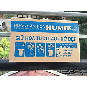NƯỚC CẮM HOA HUMIK CÔNG NGHỆ ION ĐỒNG COMBO THÙNG 12 CHAI 250ML