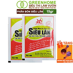 Phân bón lá Greenhome, Siêu lân đỏ 10-55-10+TE, gói 15gr, phát triển rễ, tạo mầm hoa, kích ra hoa