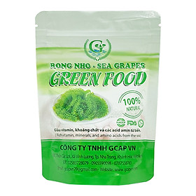 Rong nho biển GREEN FOOD - Sea grapes - Giàu vitamin, khoáng chất và các axit amin  (Túi zipper 100G)