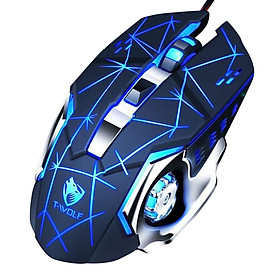 Chuột dây Gaming JVJ T-Wolf V6 - Tặng kèm lót chuột Logitech - Hàng chính hãng