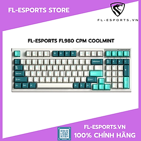 Bàn phím cơ không dây FL-Esports FL980CPM Cool Mint Kailhbox Switch - Hàng chính hãng