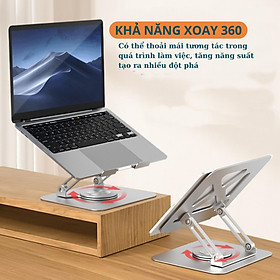 Mua Giá đỡ Laptop Xoay 360 độ - Tuỳ chỉnh độ cao – Dành cho Laptop – Macbook Ipad Hợp kim nhôm cao cấp_ Hàng chính hãng