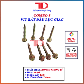 [Combo 8] Vít Bắt Đầu Lục Giác Bắn Tôn, Sắt Và Gỗ Hàng Nhập Khẩu