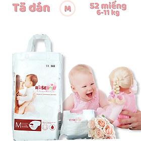 Bịch Bỉm Dán Rose Baby Size M52 52 miếng