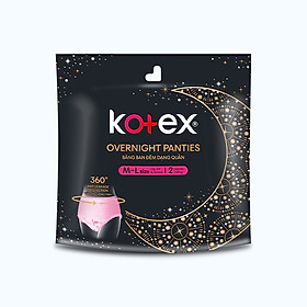 Băng vệ sinh ban đêm dạng quần Kotex size M/L (Gói 2 miếng)