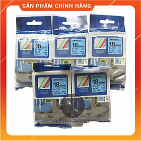 [Combo 5 hộp] Nhãn In đa lớp Tz2-541 - Đen nền Dương 18mm x 8m - Hàng nhập khẩu