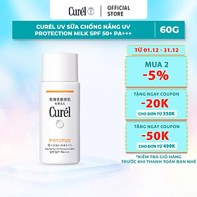 UV sữa chống nắng Curel UV Protection Milk SPF 50+ PA+++ (60ml)