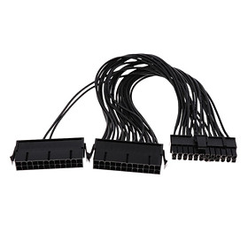 Dual PSU Power Supply 24 Pin 20+4pin  Motherboard Adapter Extension Cable