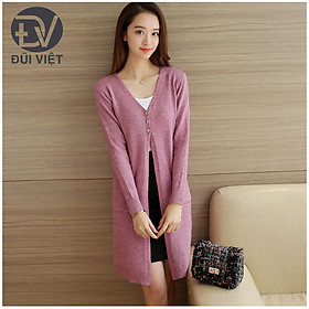 Hình ảnh Áo khoác cadigan nữ, áo khoác len dài phong cách Hàn Quốc DV33
