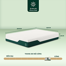 Nệm foam cuộn hút chân không Gel mát cao cấp Zinus - 10in Cooling Gel Memory Foam Mattress