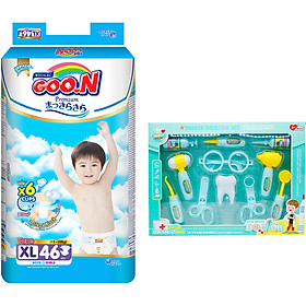 Tã Dán Goo.n Premium Gói Cực Đại XL46 (46 Miếng)- Tặng Bộ đồ chơi bác sĩ