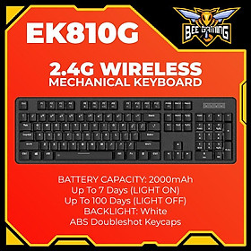 Mua Bàn phím cơ không dây chính hãng Dareu - EK810G (Led Trắng / Wireless 2.4Ghz