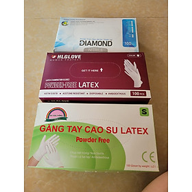 găng tay cao su y tế hộp 100 cái