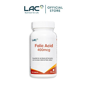 VIÊN UỐNG BỔ SUNG AXIT FOLIC HỖ TRỢ PHÁT TRIỂN THAI NHI LAC FOLIC ACID 400MCG (100 VIÊN)